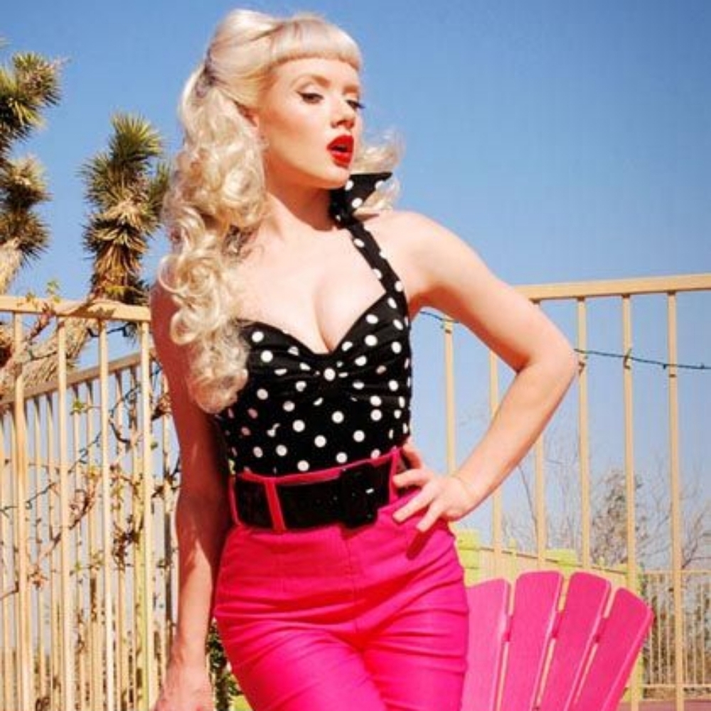 Deadly Dames Polka-dot Halter Top